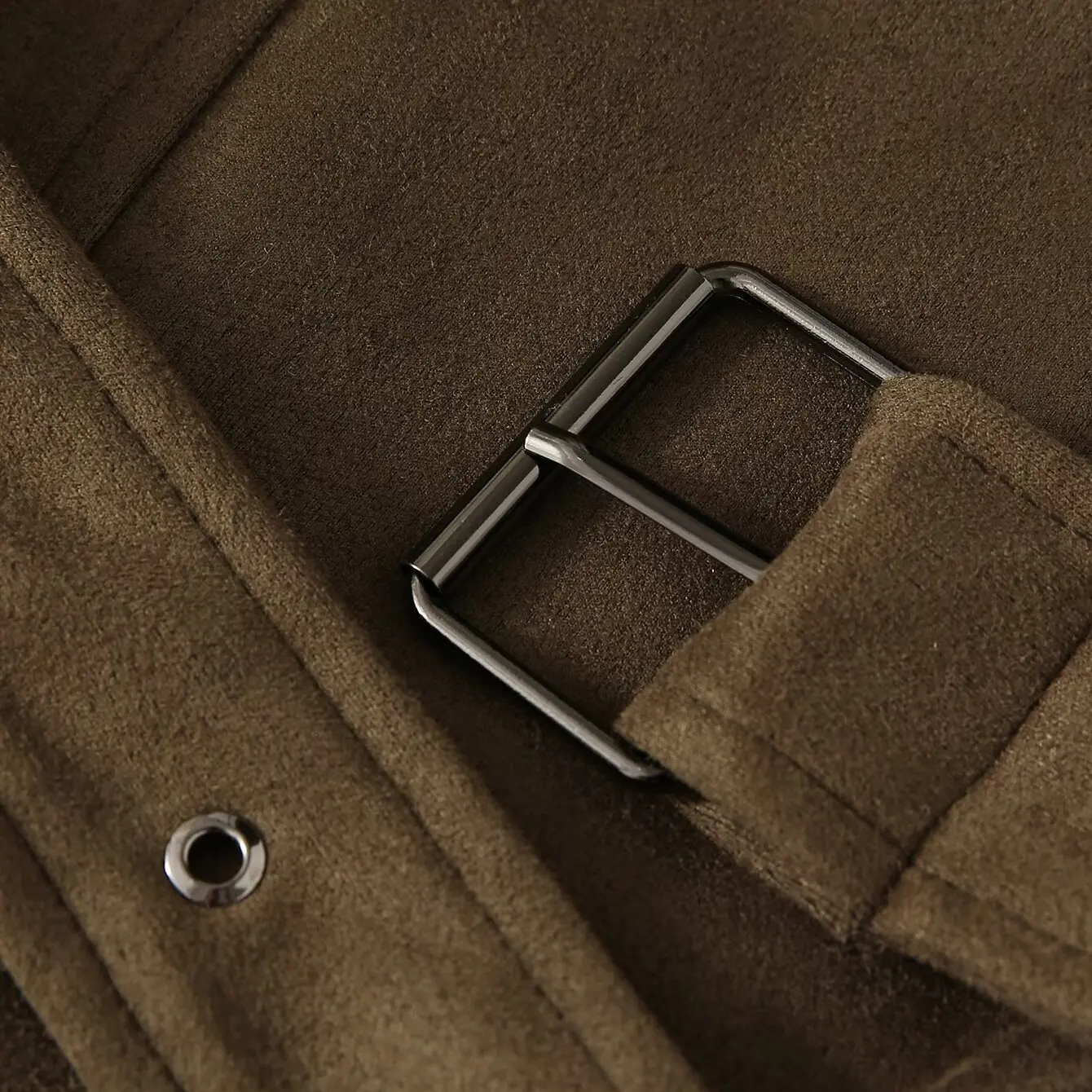 KASLEAD Cappotto in pelle scamosciata allentata Faion da donna nuovo con cintura Capispalla autunnale lungo in fibra di poliestere doppio petto Sve