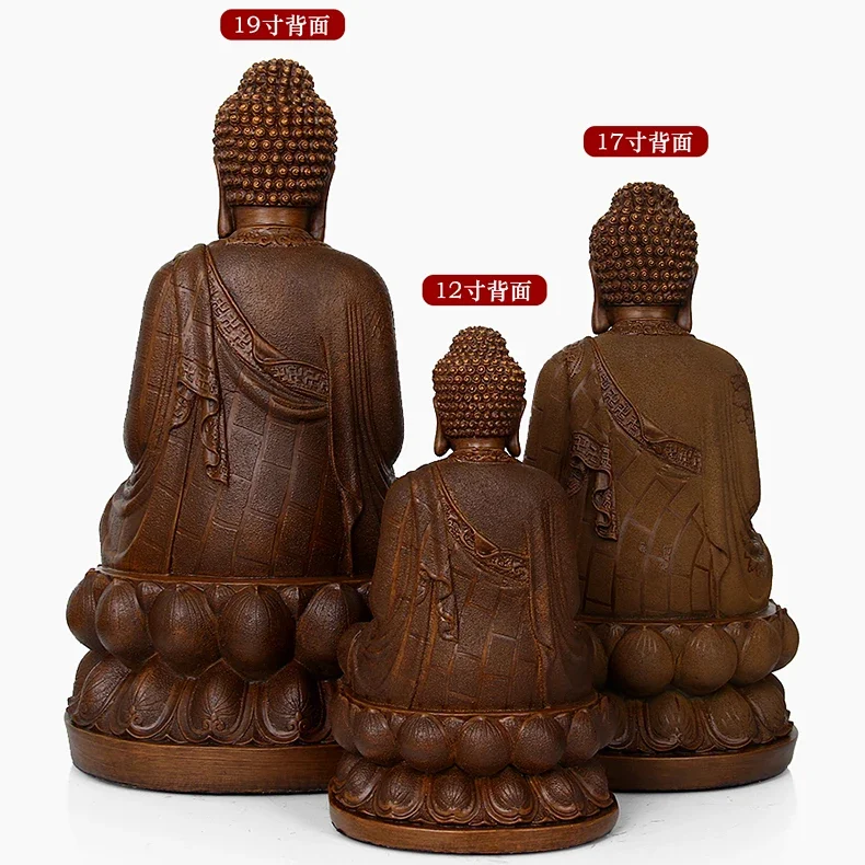 Buddha decoration imitation wood carving Shigarumuni Buddhism worship the statue of Amitabha Buddha Used to consecrate