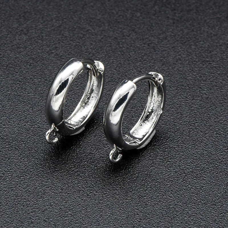 Trenday Jewelry Non Oxidizing Silver Gold Plated  Round Ear Hooks for DIY Women Earring