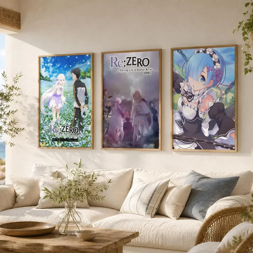 Re Life In A D-Different World From Zero Painting Canvas Poster Bedroom Living Room bar Hallway House interior Wall Decor