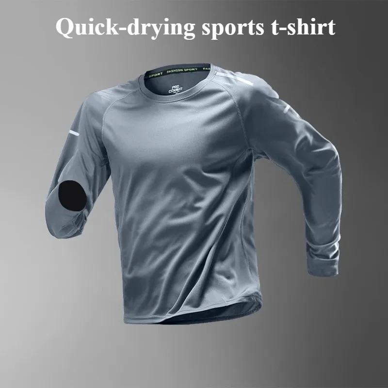 Herren-Laufshirts, schnell trocknende Kleidung, langärmlig, für Training, Fitness, Morgen-Sport, Radfahren, Bergsteigen, Kleidung, Oberteile