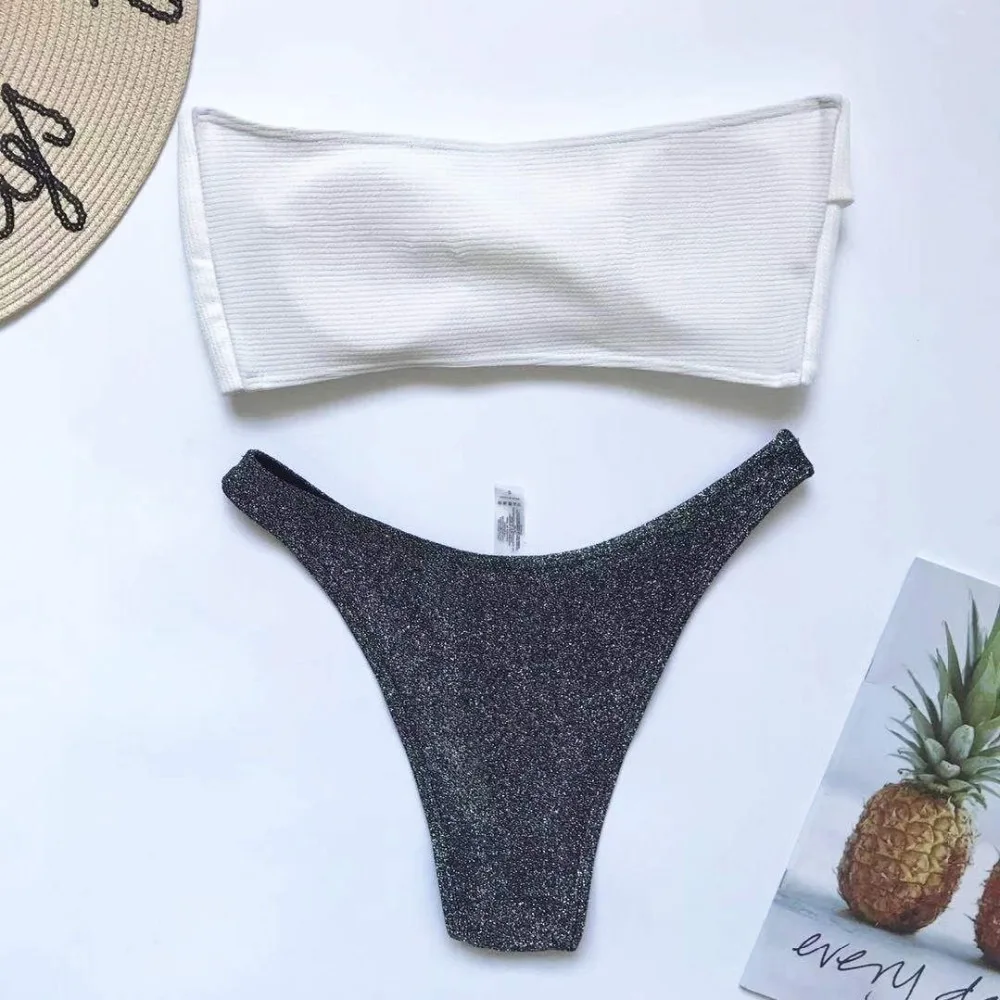 Neuer Sexy Bandeau Glitzer-Bikini Damen-Badeanzug Zweiteiliger Bikini-Set Badebekleidung Badeanzug für Damen V1109 – Detail 15