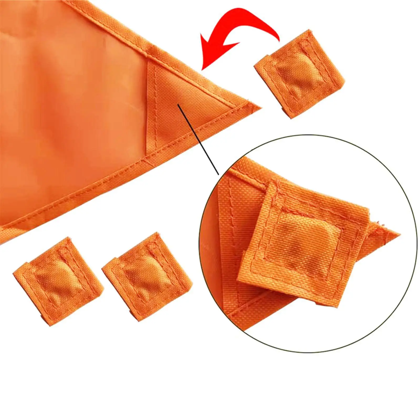 High Visibility Orange Security Signs Kit Attachments for Tents Tear Resistant Lightweight Multipurpose Triangle Shape