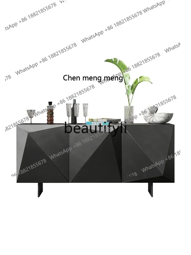 

M178 A Italian minimalist dining side cabinet light luxury simple post-modern living room wall decorative cabinet baking paint