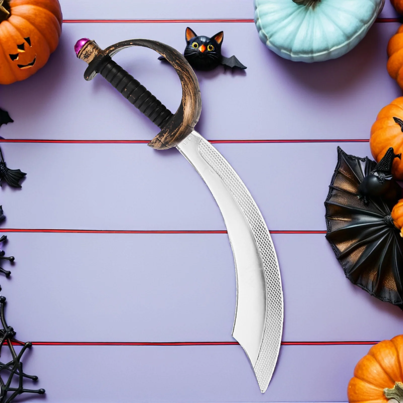 2 Stück Piratenschwert-Requisite für Halloween-Kostümparty, Cosplay-Zubehör, ideale Bühnenaufführung und Geburtstagsfeier-Dekoration