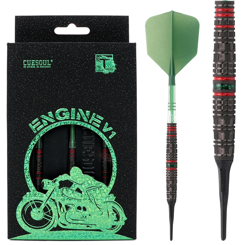 

CUESOUL ENGINE V1 19/21g Soft Tip 90% Tungsten Dart Set with Oil Paint Finished and Unifying ROST T19 CARBON Flight