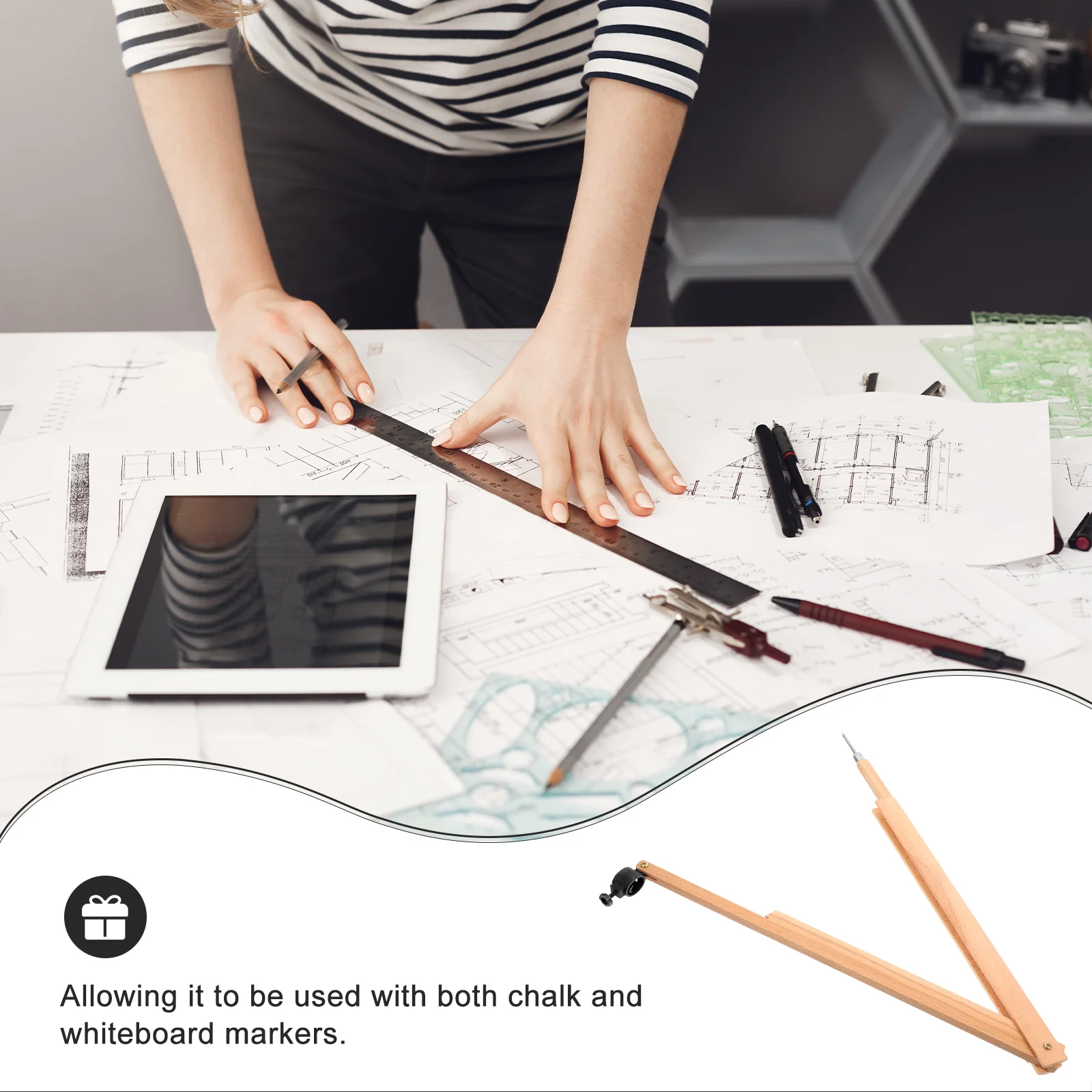 البوصلات لوازم المعلم للأطفال أداة نجارة أدوات الطباشير الهندسة المعمارية وسائل تعليمية الرياضيات طالب المدرسة