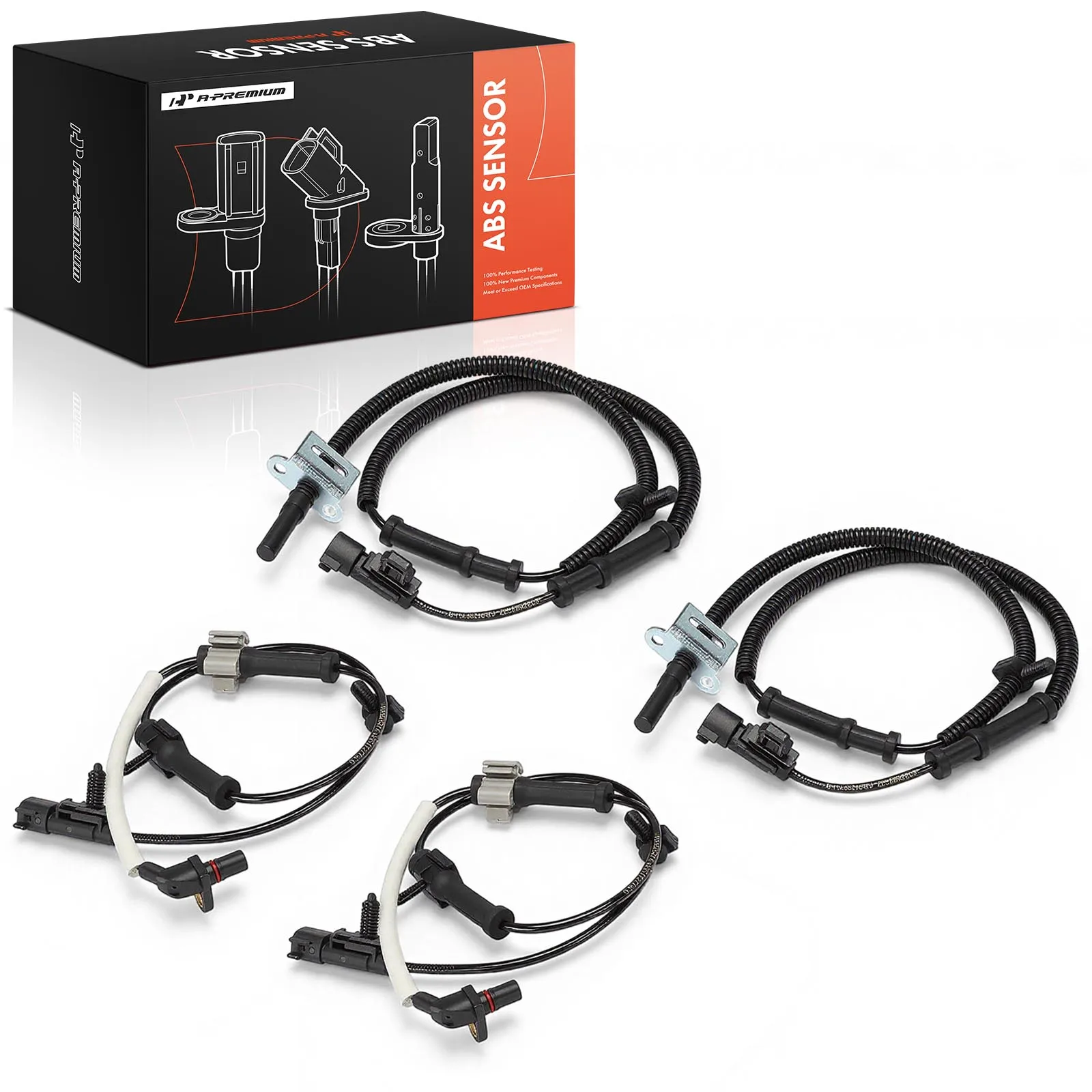 A-Premium 4Pcs Front & Rear Side(Driver & Passenger Side) ABS Speed Sensor for Chevrolet Express 3500 Express 4500 2018