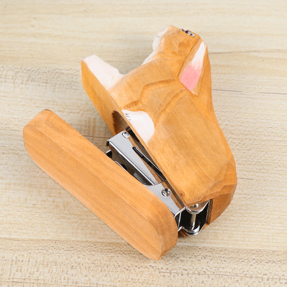 

Wooden Animal Stapler Portable Mini Manual Sewer for Office Pink Lightweight Compact Design Student Stationery