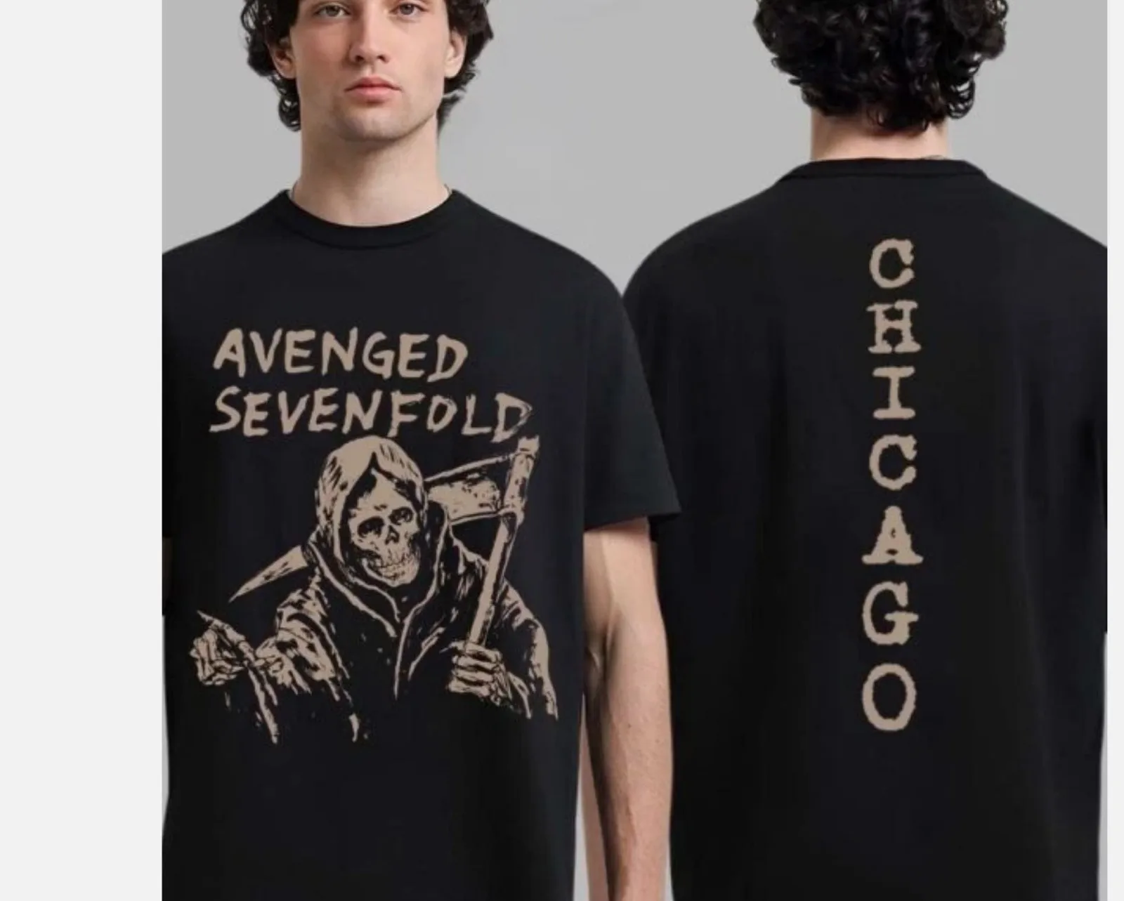 NEW Avenged Sevenfold Chicago 2025 Pop Up Venue Tee Aug 31 2025 reprint T-Shirt