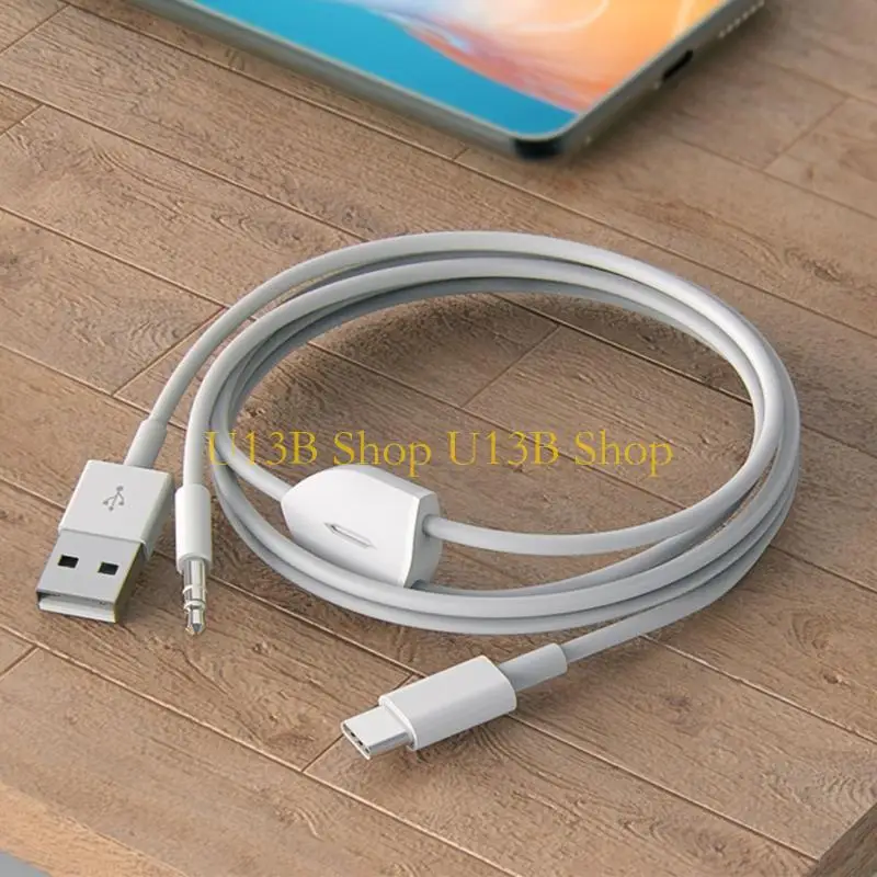 U13B 2-в-1 Type-C Cable Cable Wire 1 Split 2 Type C To USB 3,5 мм качество звука Hifi Hifi для динамиков автомобилей