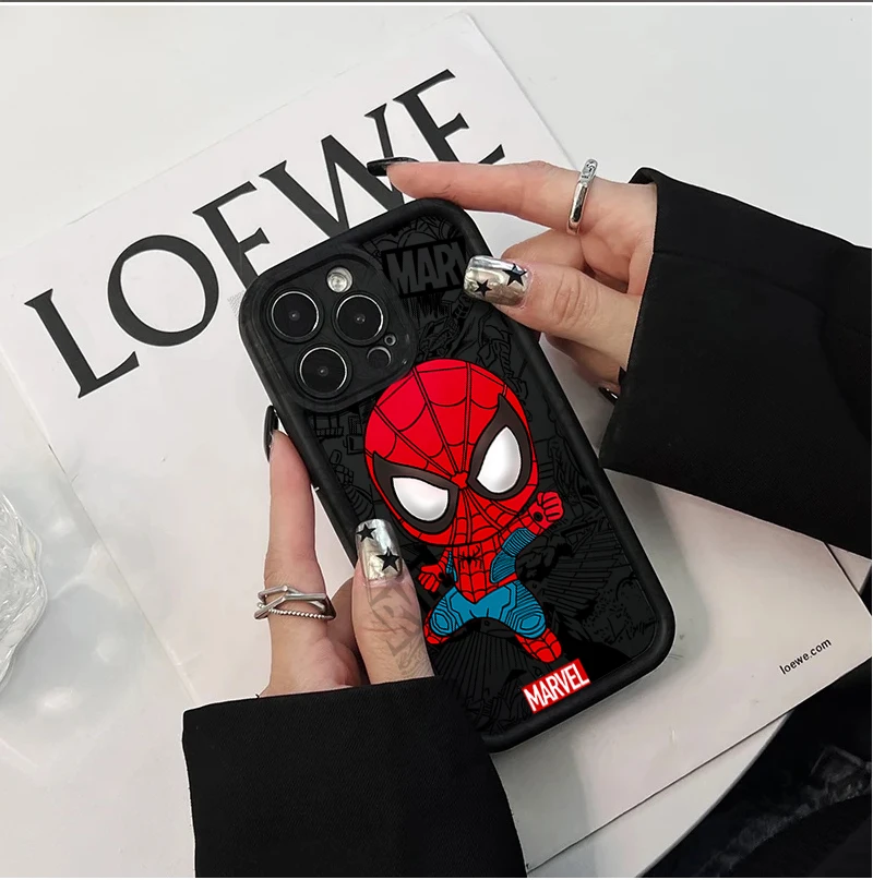 حافظة هاتف لهاتف آيفون 17 16 برو ماكس 17 اير 16e 15 14 13 12 11 برو ماكس 14 15 16 بلس غطاء ناعم سبايدر مان فينوم جروت ناعم