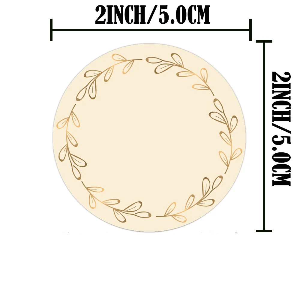 Gold Stamping Jar Adesivos, Fácil de Colar, Mason Jar Labels, Gift Box Adesivos, Diâmetro 2 polegadas, 500pcs