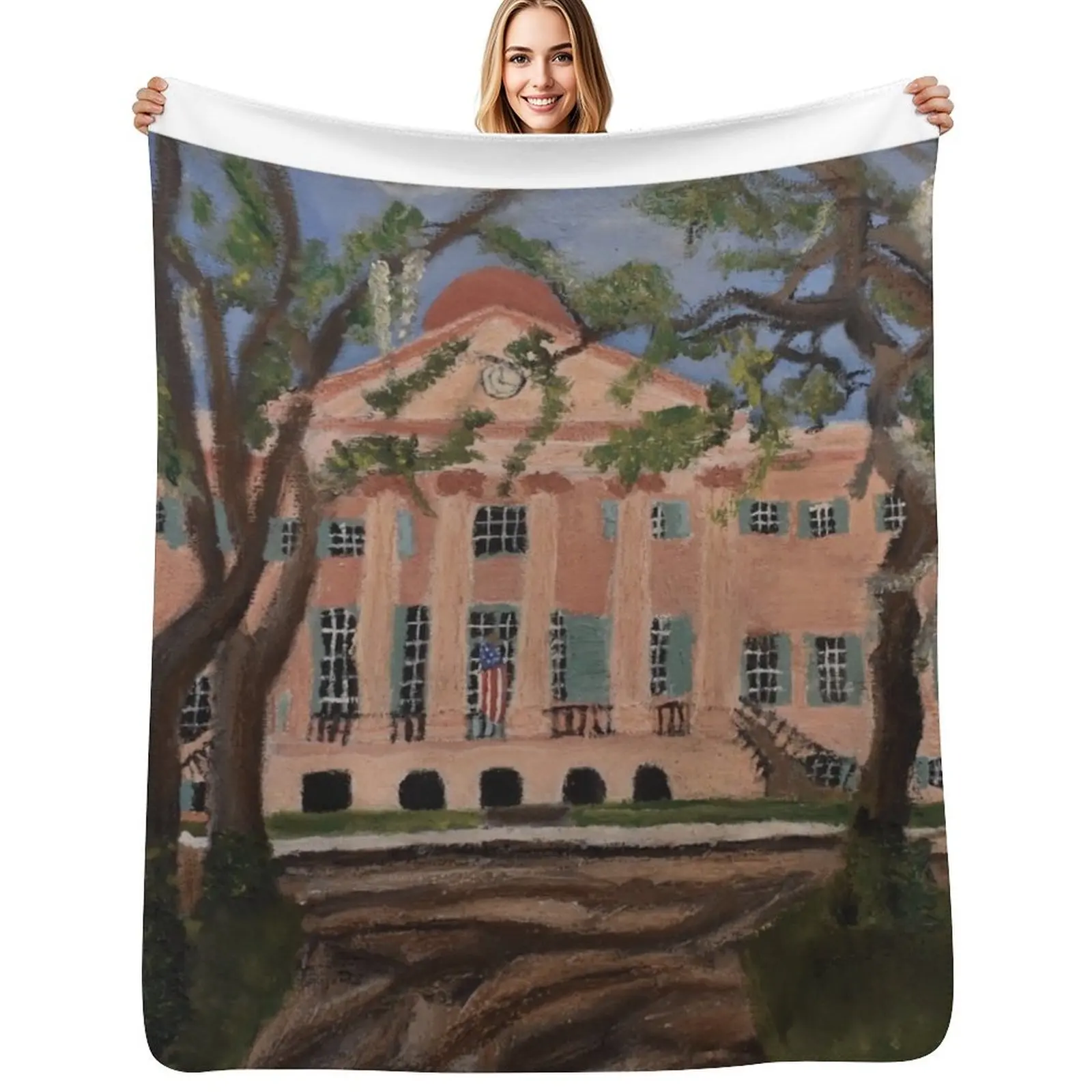 

The Cistern Yard College of Charleston Throw Blanket Bed Sofas halloween Plaid Blankets