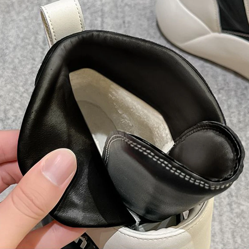 Women's Winter Boots Original Brand Luxury Genuine Leather Plush Snow Boots Lightweight Waterproof Non-slip Shoes for Woman