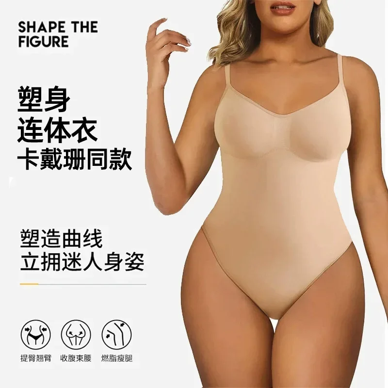 Spandex Bodysuit Thong String Shapewear Compression Body Shapers Cupless Wirefre Open Crotch Tummy Control Jumpsuit