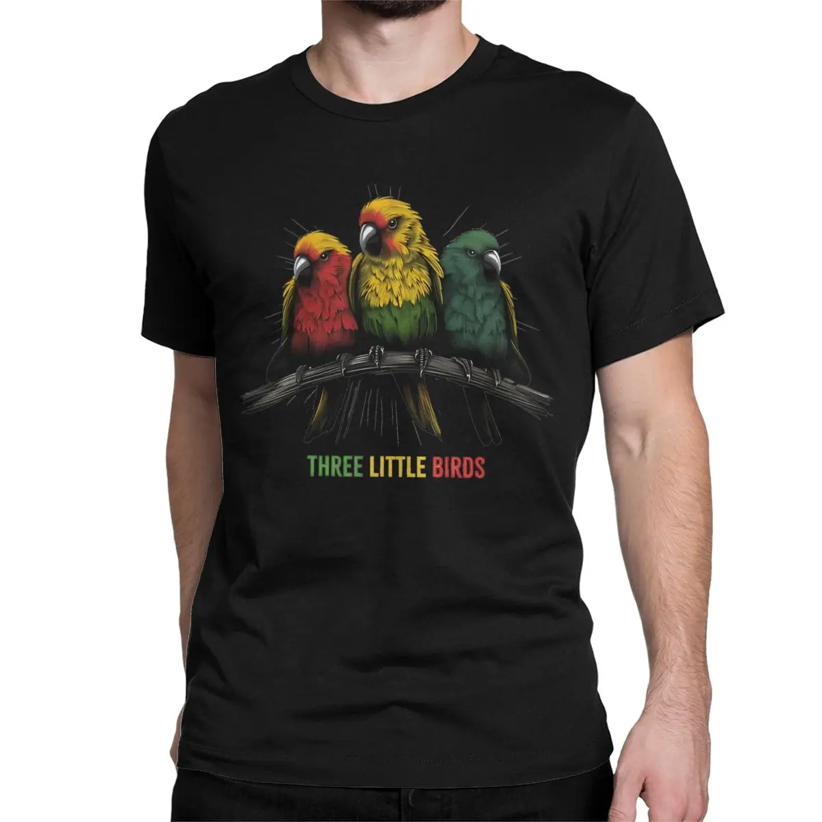 Men Women's T-Shirts Three Little Birds 100% Cotton Tee Shirt Short Sleeve Bob-Marley Reggae Jamaican T Shirt  Clothing Summer