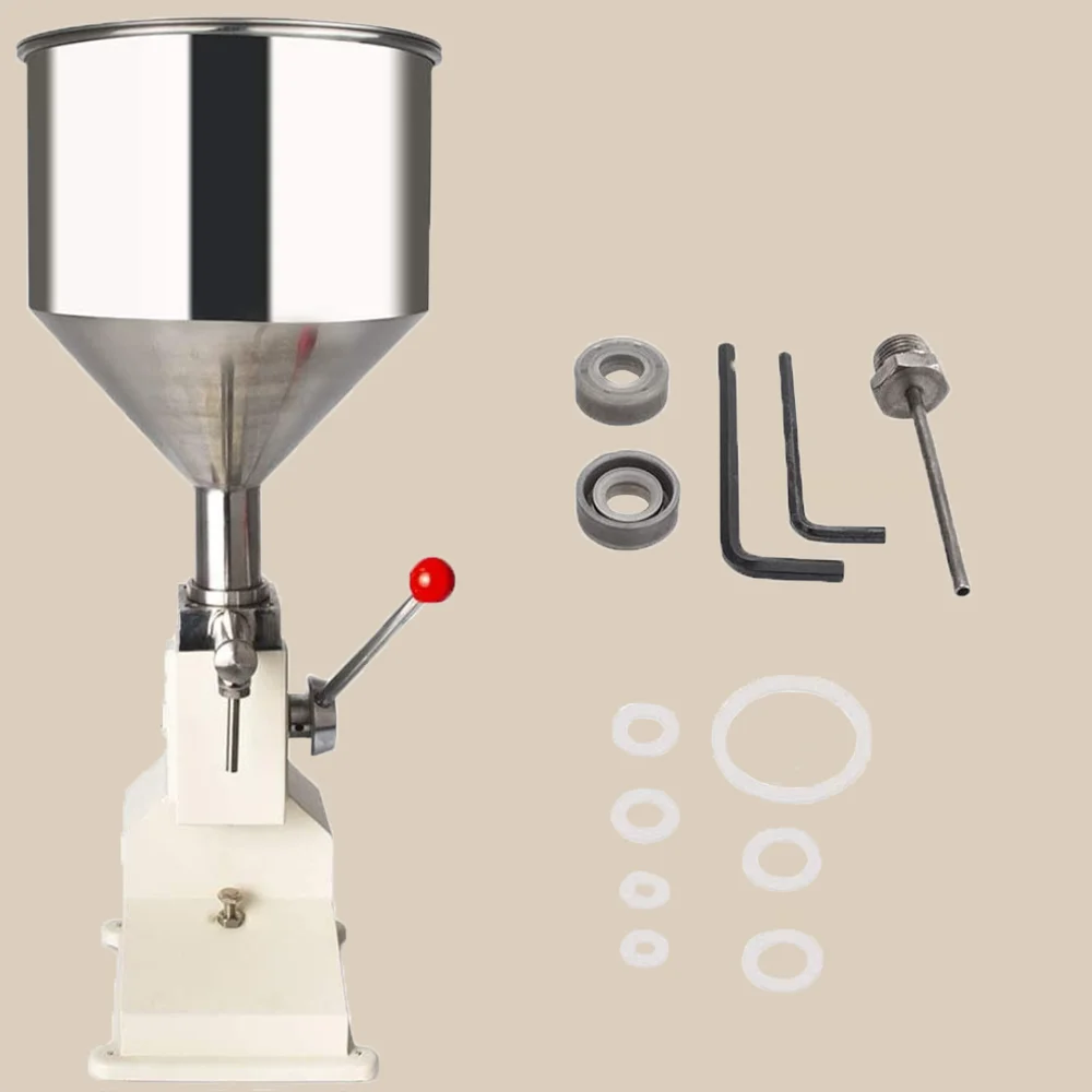 수동 페이스트 액체 충전 기계, 5-55 밀리리터 병, 조절 가능한 병 충전 기계, 주방에 사용 가능, A03