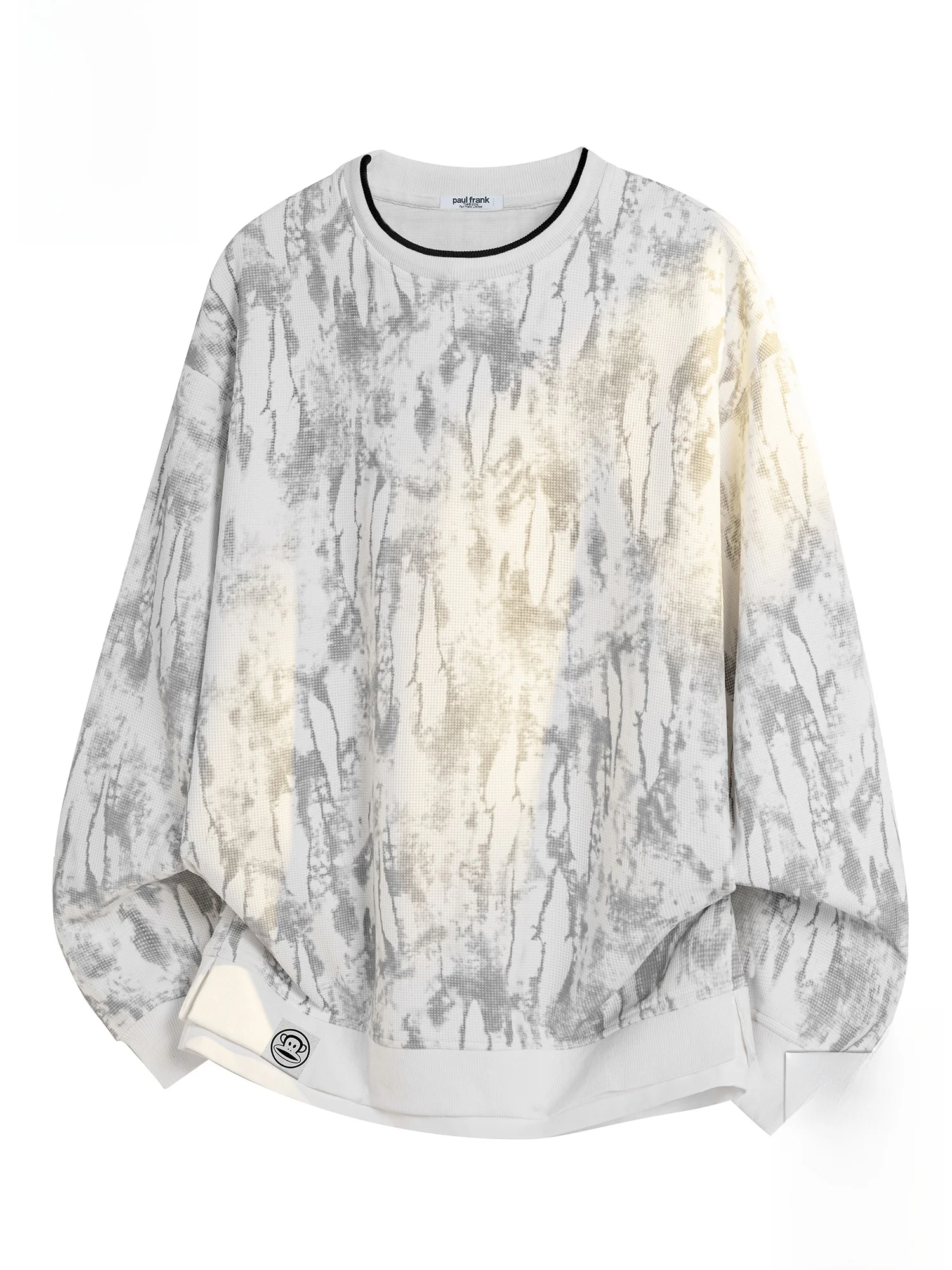 

PaulFrank Men's Retro Loose Fit round Ne Tie Dye Sweatirt Spring Faionable Comfortable Cotton Polyester Blend Crew Ne...