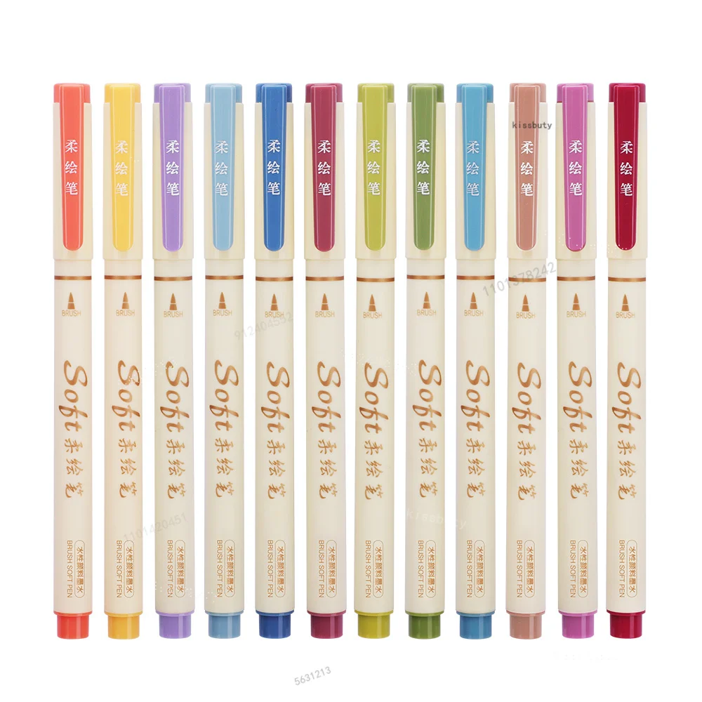3Pcs/set Four Seasons Soft Brush Painting Pen Lettering Calligraphy Practice Retro Art Marker Pens Set Drawing Art Stationery