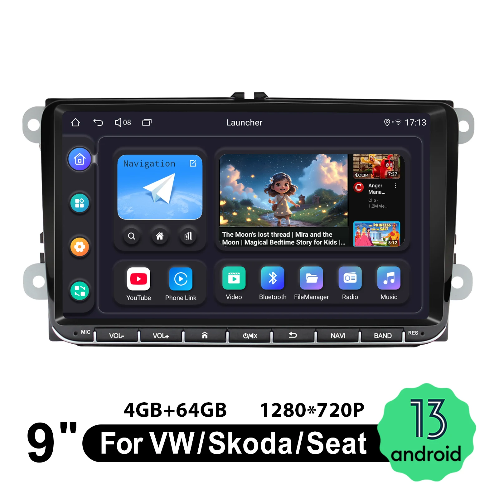 JOYING Latest 9''Car Multimedia Player Car Radio Stereo for VW/Skoda/Seat Wireless CarPlay & Android Auto  No Extra Wiring