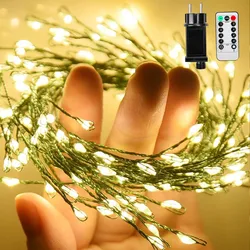 36M Cluster Christmas LED Fairy Lights Green Wire Outdoor String Light Garland For New Year Street Party Wedding Decoration
