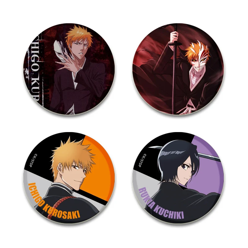 Bleach Anime Brooch Rukia Renji Byakuya Kuchiki Byakuya Sajin Renji Shuuhei Cartoon Badge Gift Fashion Handmade Pins Accessories