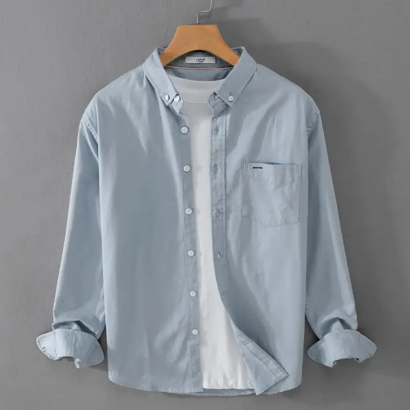 

Men's Long Sve irt Jaet Haome Base Cotton Sweat Absorbent Casual Wear Youth Daily Flip Collar Open Cardigan