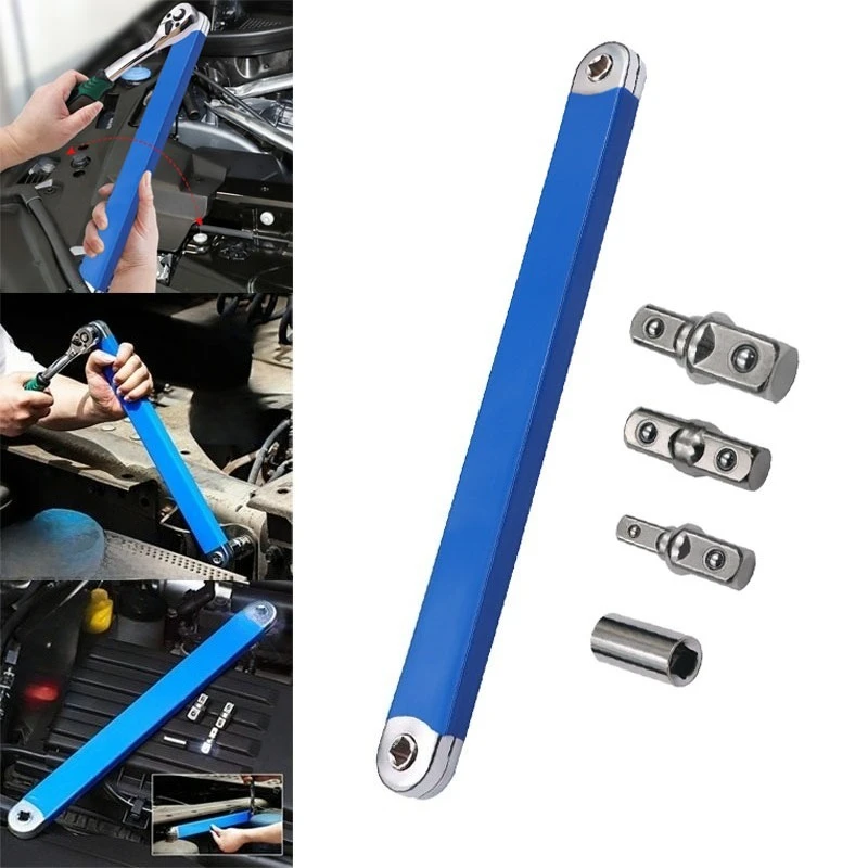 تأثير جاهز إزاحة تمديد وجع ضيق الوصول تمديد وجع مجموعة مع 1/2 "1/4" 3/8 "محولات محرك مربع للمكان الصغير