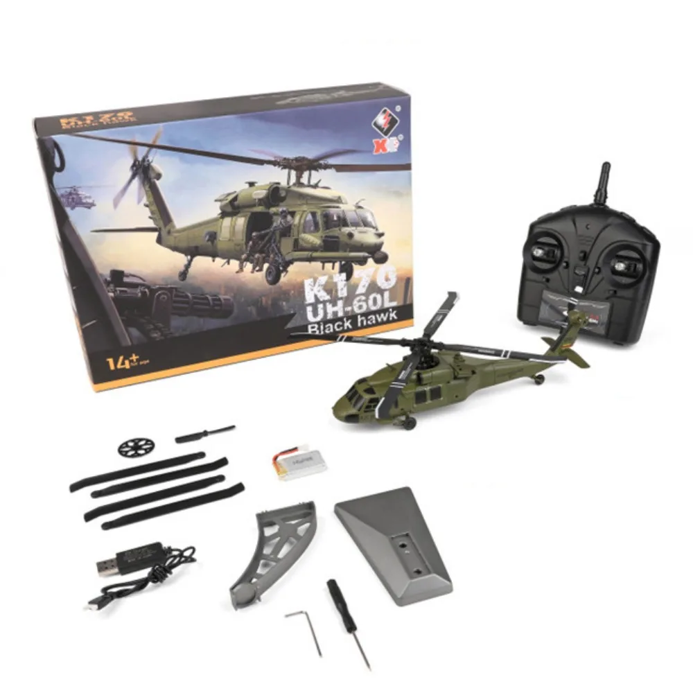 

Plastic K170 RC Helicopter 4.0CH Green Remote Control Plane USB Charging Rechargeable Flying Helicopter Toy Children's Day Gifts