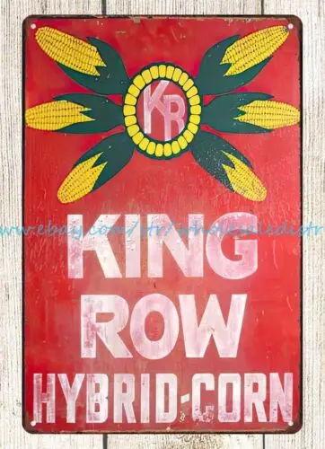 Office decor KING ROW HYBRID SEED CORN metal tin sign