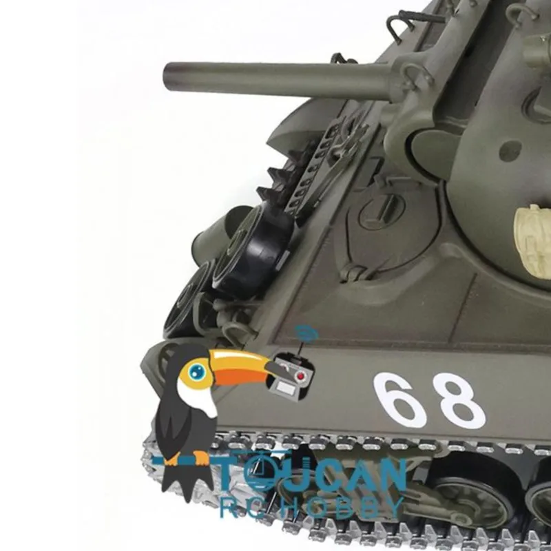 

1/16 HENG LONG 7.0 Upgraded M4A3 Sherman RC Tank 3898 Metal Tracks Barrel Recoil Gearbox Idler Smoke Unit Engine Sound TH17673