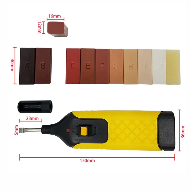 AY03-Kit de reparación de azulejos, kit de reparación de piedra con 13 bloques de cera, relleno de grietas de azulejos y reparación de pintura de azulejos