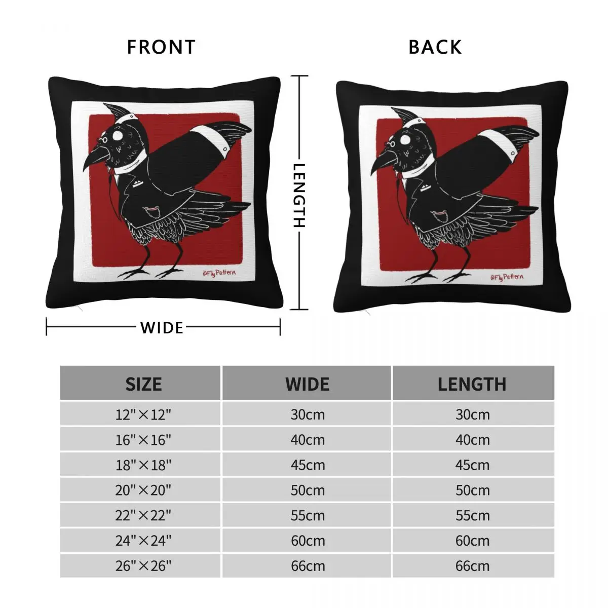 Gentleman Raven Pillowcase Polyester Linen Velvet Printed Zip Decor Car Cushion Case