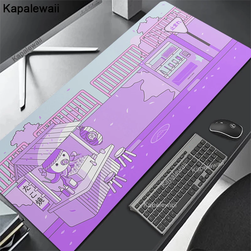 Lila Kawaii Octopus Große Mauspad Gamer PC Gaming XXL Maus Pad-Computer Große Tastatur Laptop Mousepad Geschwindigkeit Büro Schreibtisch Matte