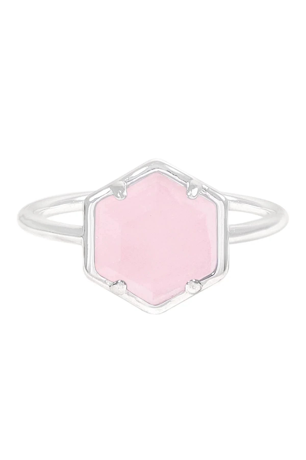 

Hexagon Cut Ring Natural Rose Quartz Ring Jewelry Christmas Party Jewelry US Size 5-12