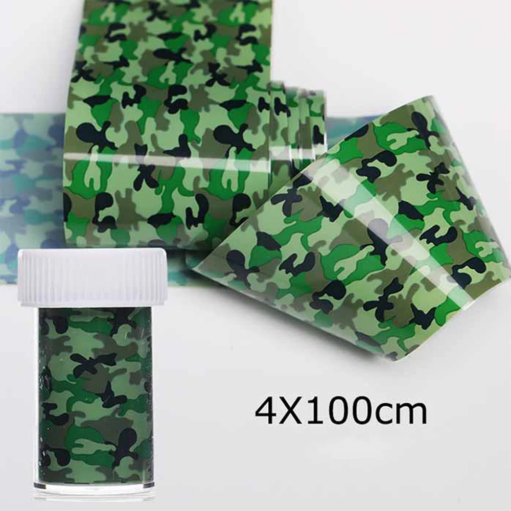 Waterdichte 3D Camouflage Luipaard Streep Sterrenhemel Stickers Nail Transfer Folies Nail Art Decoraties Manicure Decals