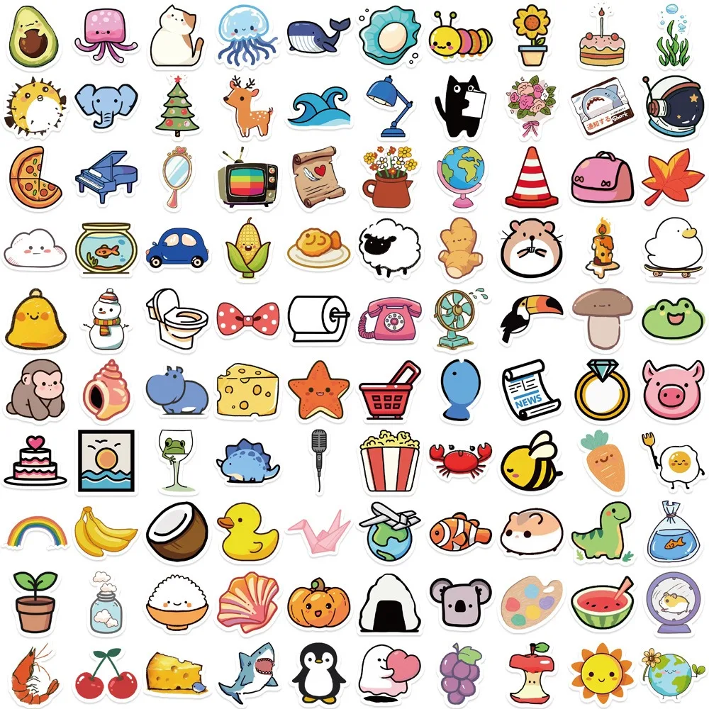 

100PCS Cartoon Mini Item Waterproof Graffiti Stickers - For Helmet, Bicycle, Hand Account & Pencil Case