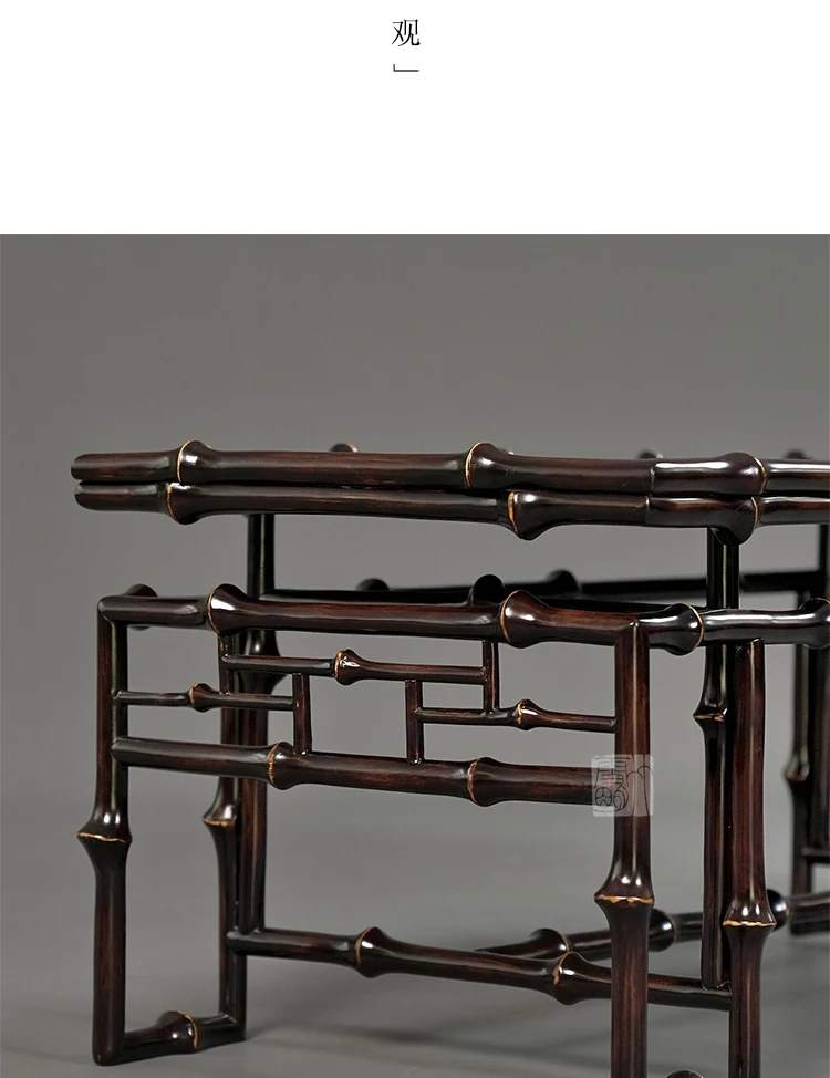 Ming et Qing Dynasties unk Table de bureau en bambou pour salle d'étude