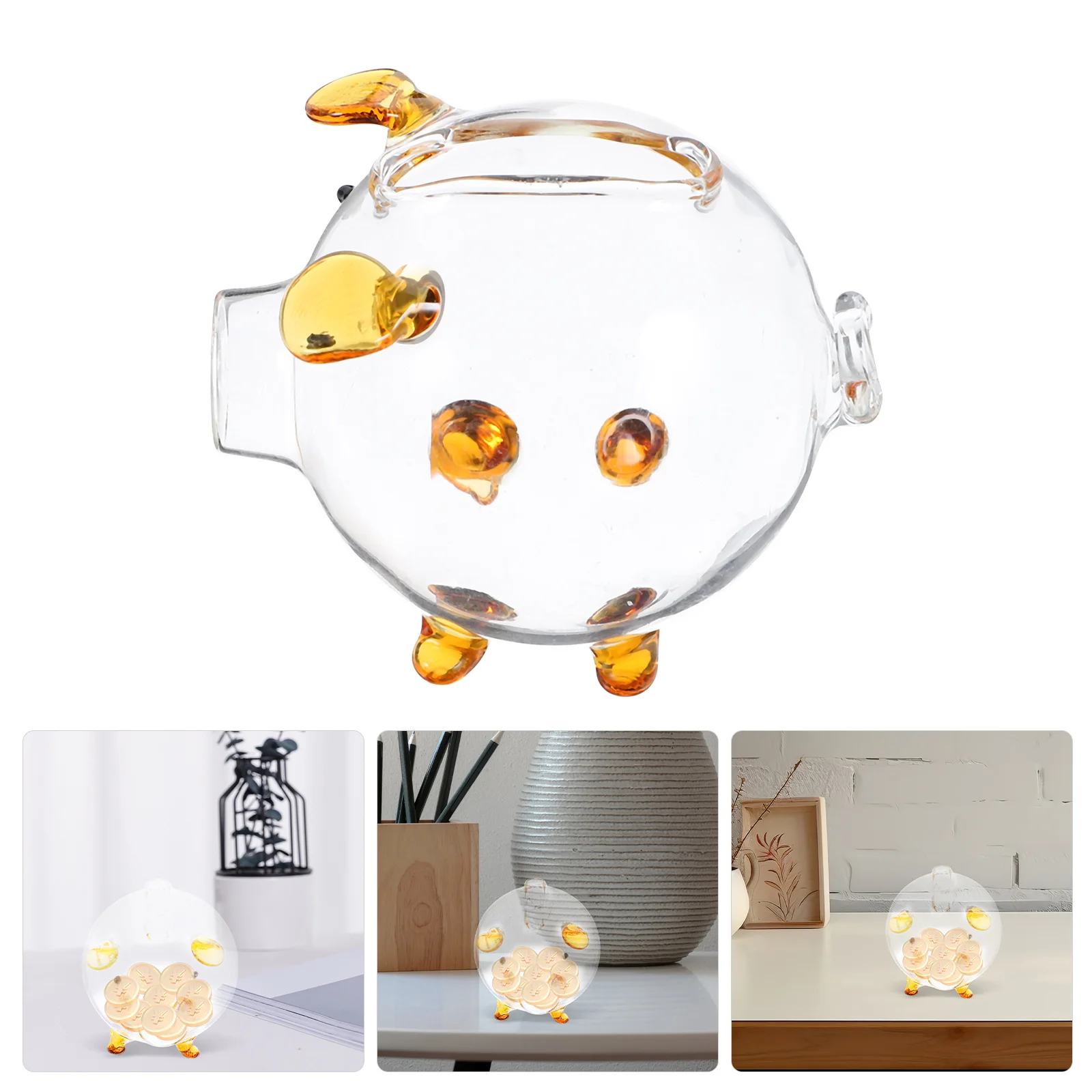 Helder glazen spaarpot Transparante geldpot Varkenvormige spaarpot Decoratief cadeau voor kinderen