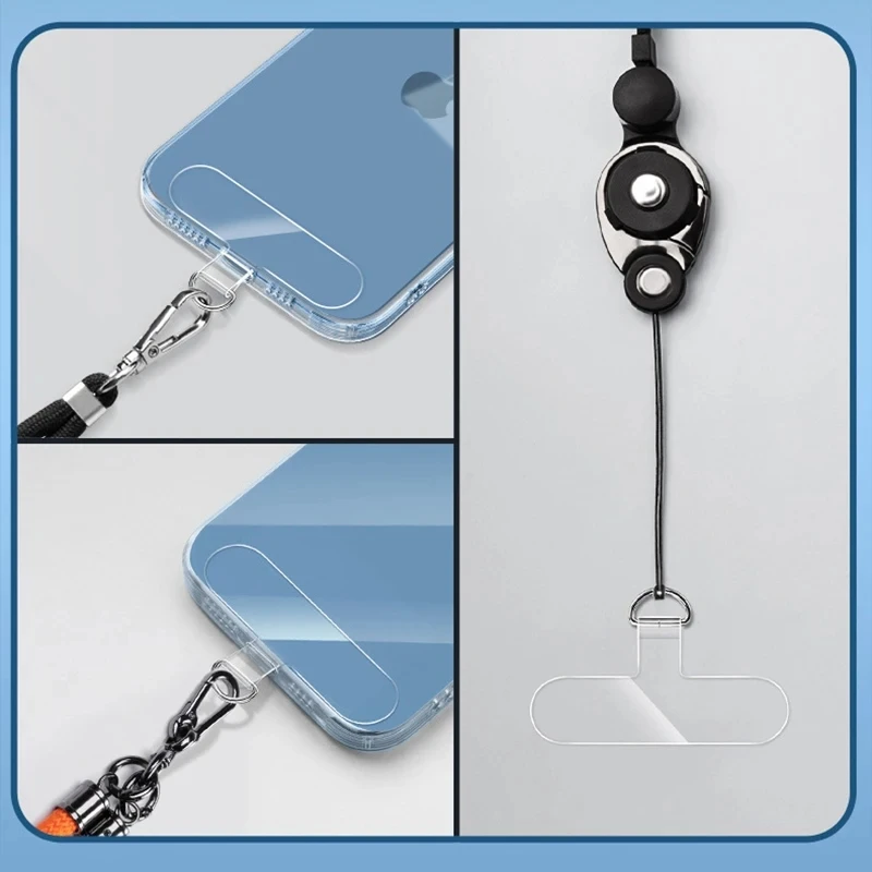10/5/1 Peças Cordão Universal Anti-perda para Celular em TPU com Gaxeta PLR, Cordão de Nylon Destacável para Pendurar o Celular, Patch de Fixação