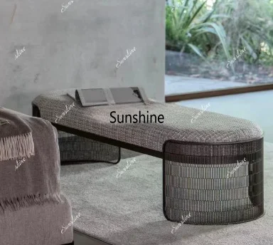 New Chinese stainless steel household shoe changing stool living room sofa stool
