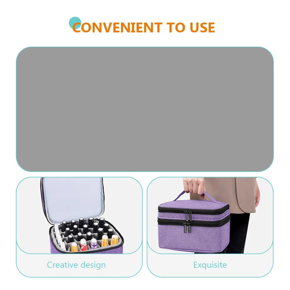 Sac de rangement de vernis à ongles Double couche, pochette de rangement d'huile essentielle Portable de grande capacité pour cosmétiques et outils de maquillage voyage