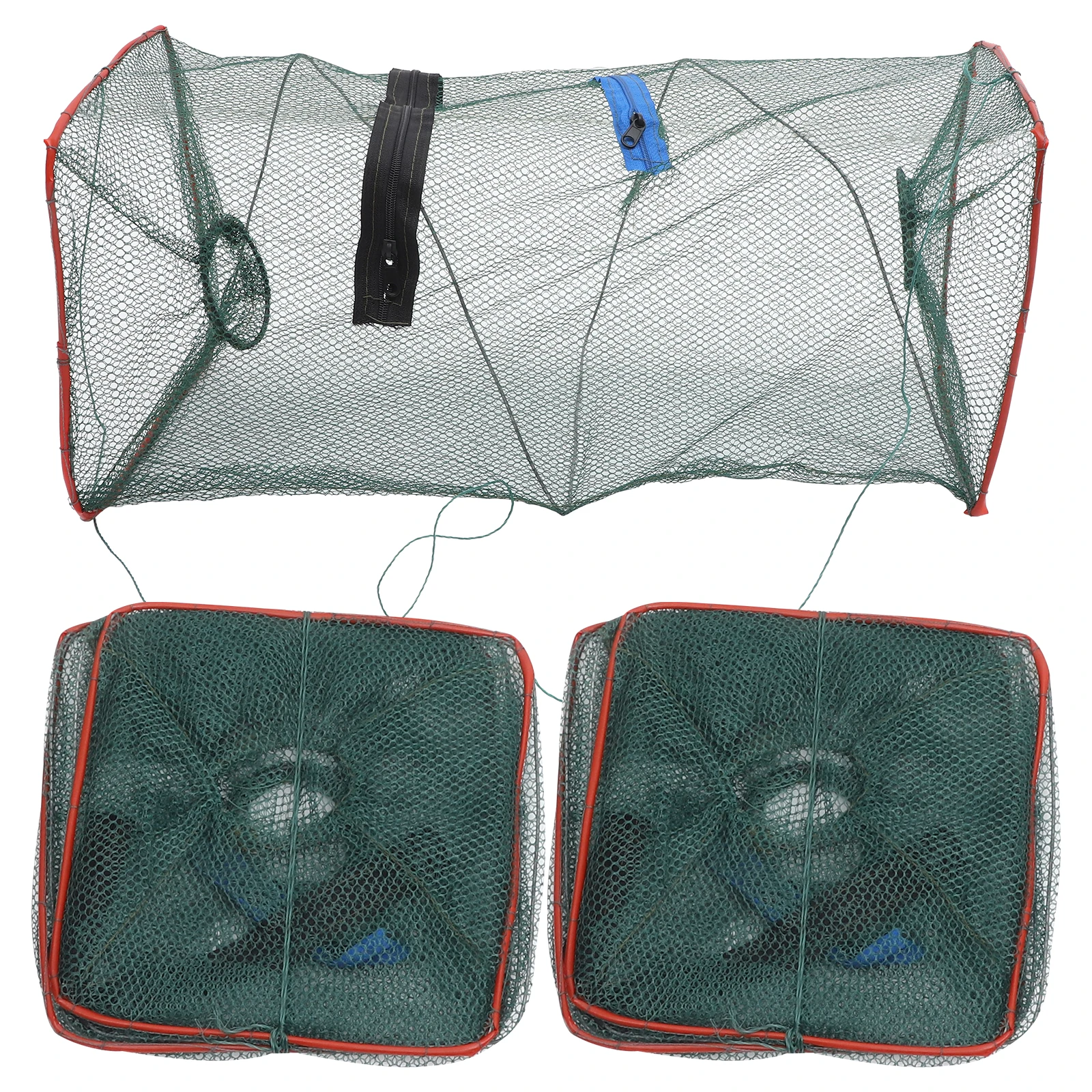 

3 Pcs Aquatic Mesh Trap Minnow Collapsible Bait Flash Crabbing Equipment Fishing Cage Alloy Baby