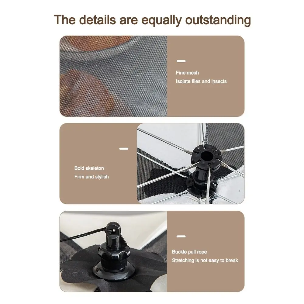 

Durable Foldable Food Covers Breathable Anti Fly Mosquito Dining Table Mesh Cover Dustproof Vegetable Cover Umbrella