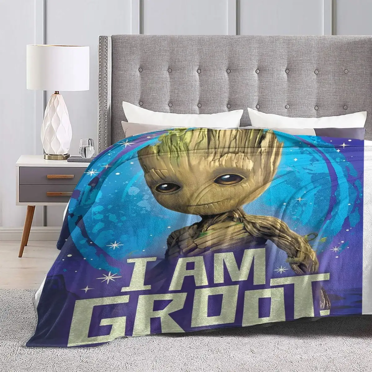 Guardians Of The Galaxy Blankets i am groot Soft Warm Fluffy Plush Throw Blanket For Couch Sofa Bed Flannel Bedspread Bed Cover