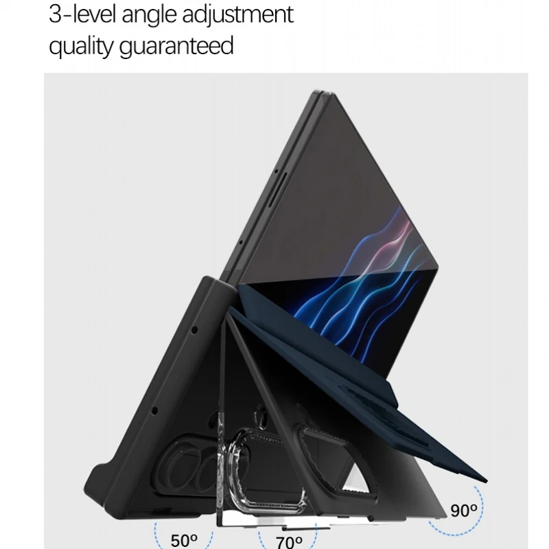 حافظة قابلة للطي لهاتف سامسونج جالاكسي Z TriFold ثلاثي الطي وحامل قابل للطي وفتحات للبطاقات غطاء فاخر من البلاستيك الصلب المقاوم للصدمات