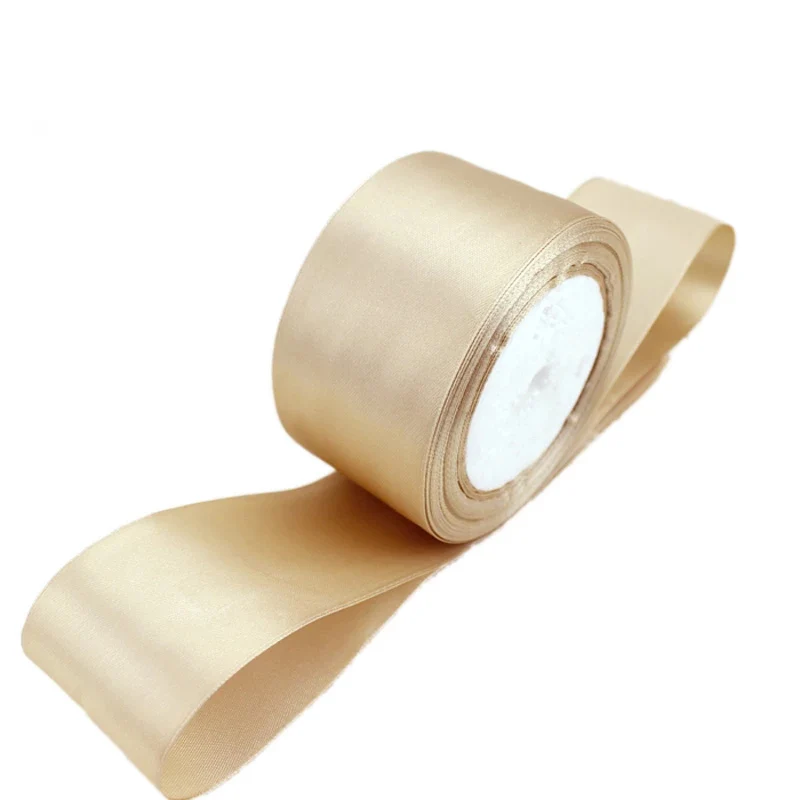 (25 yards/roll) Champagne Satin Ribbon Wholesale Gift Wrapping Christmas ribbons