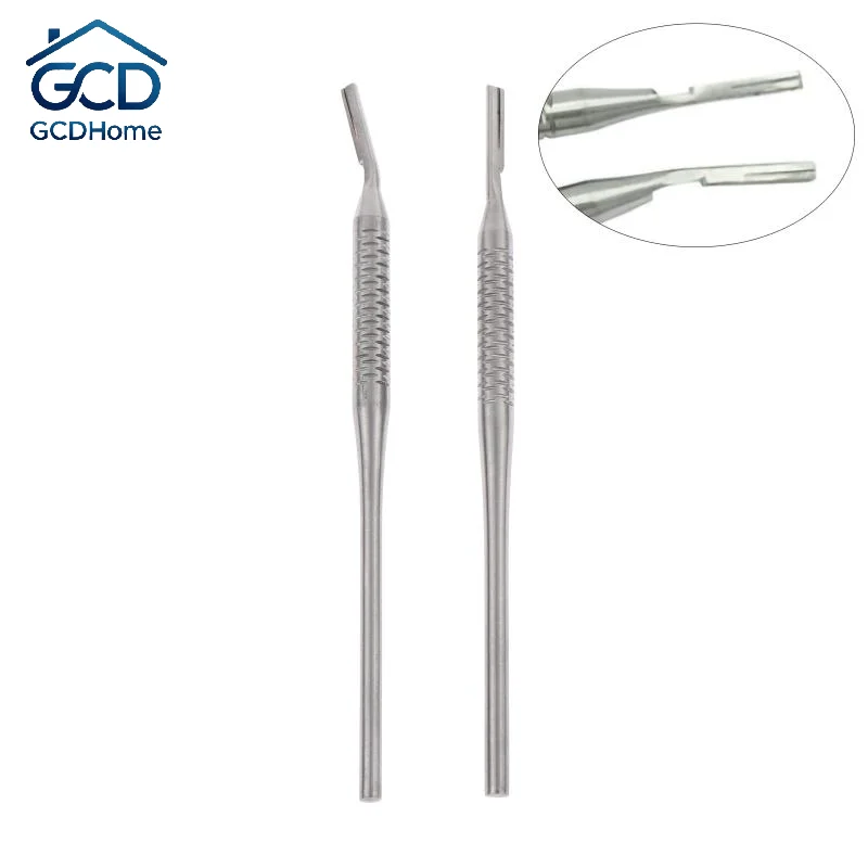 Stainless Steel Scalpel Handle 1/2Pcs Rust-proof Non-slip Straight Curved Tips for Shoe Repair Engraving Hobby Use