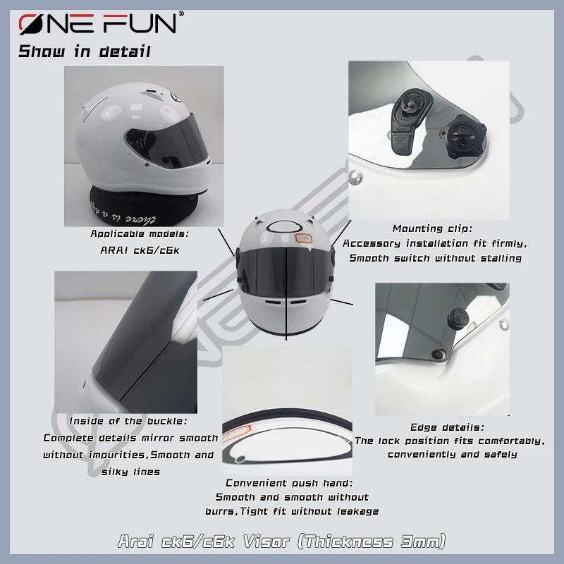 For Lens CK6 CK-6 CK6K Helmet Visor Face Rally Racing Kart Racing Motorcycle Helmet Shield